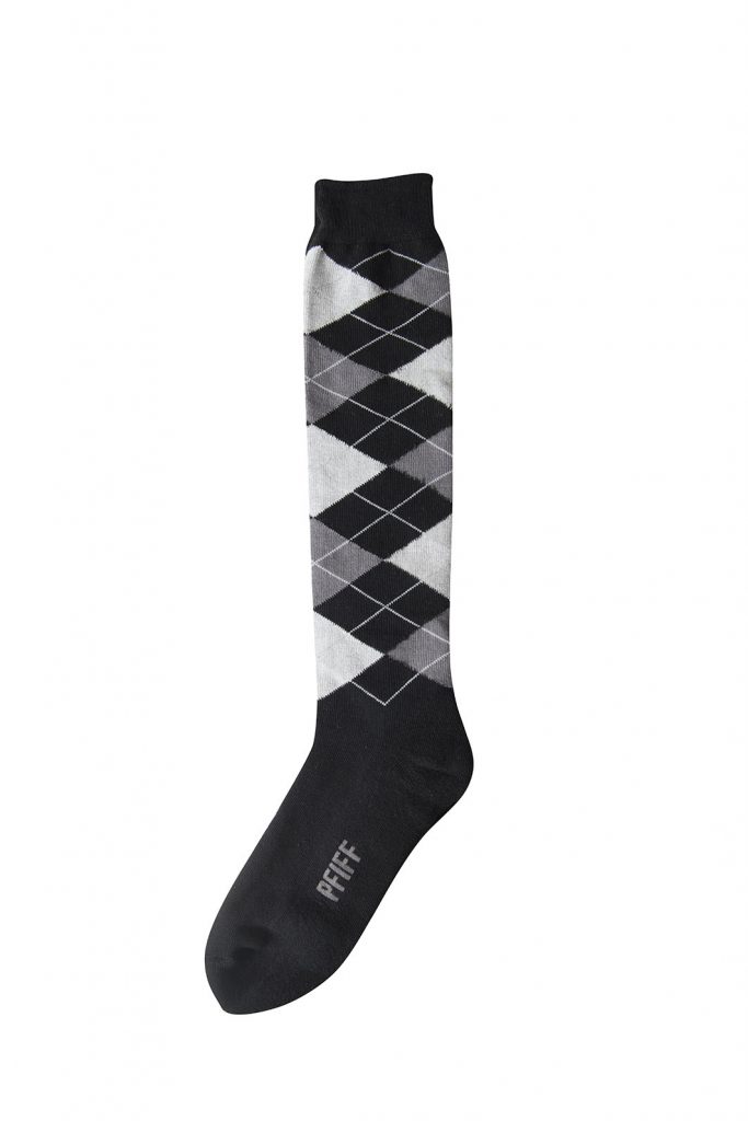 Horse Riding Socks - Argyle Patterned - Black/Grey - Super Horse Saddlery