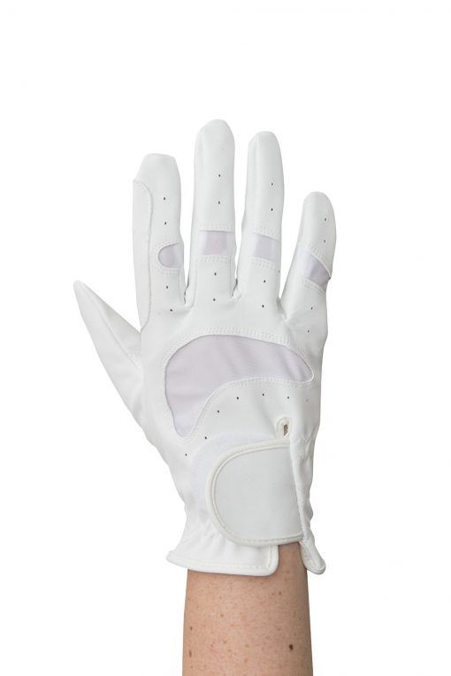 Domy Suede White Flex Fit Show Gloves - Super Horse Saddlery